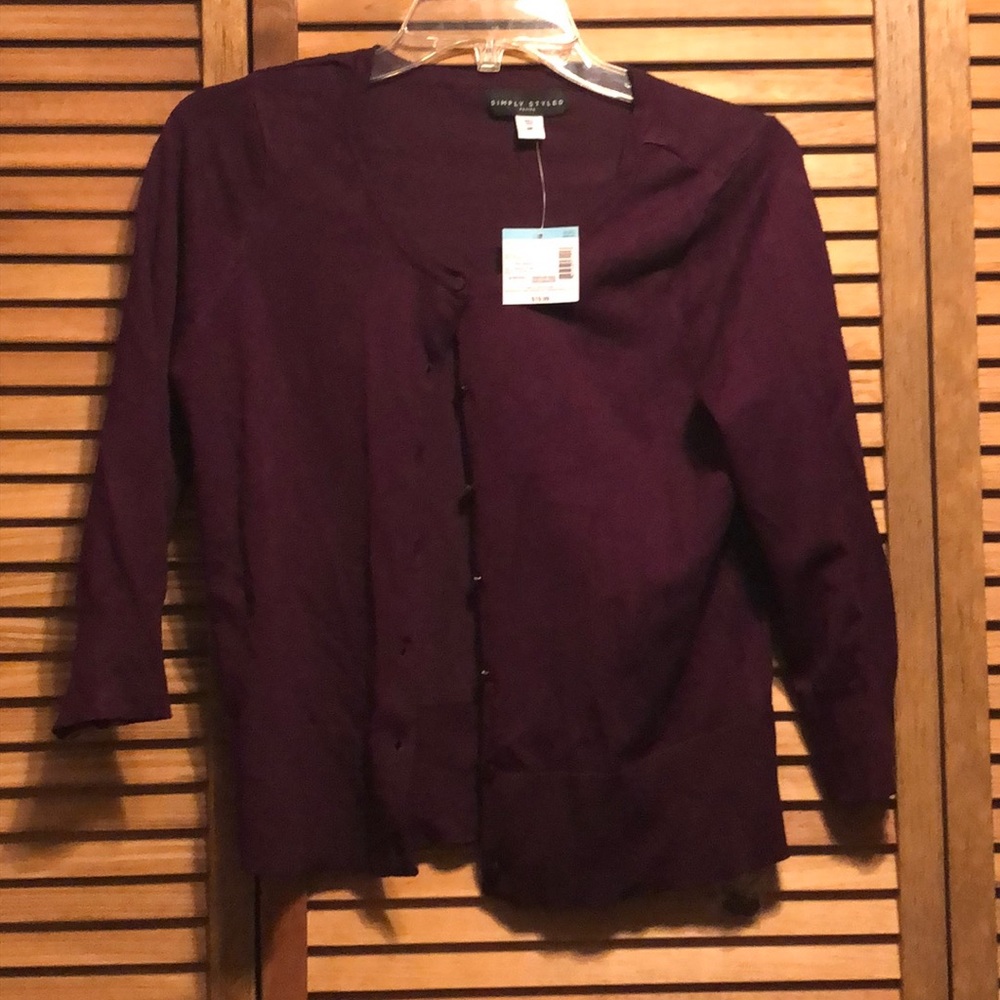 Simply Styled Sears petite dark purple cardigan
